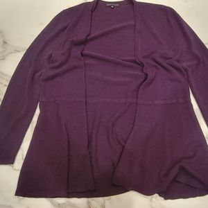 Napa Valley Open-Front Swing Cardigan, Plum Purple - Petite Large